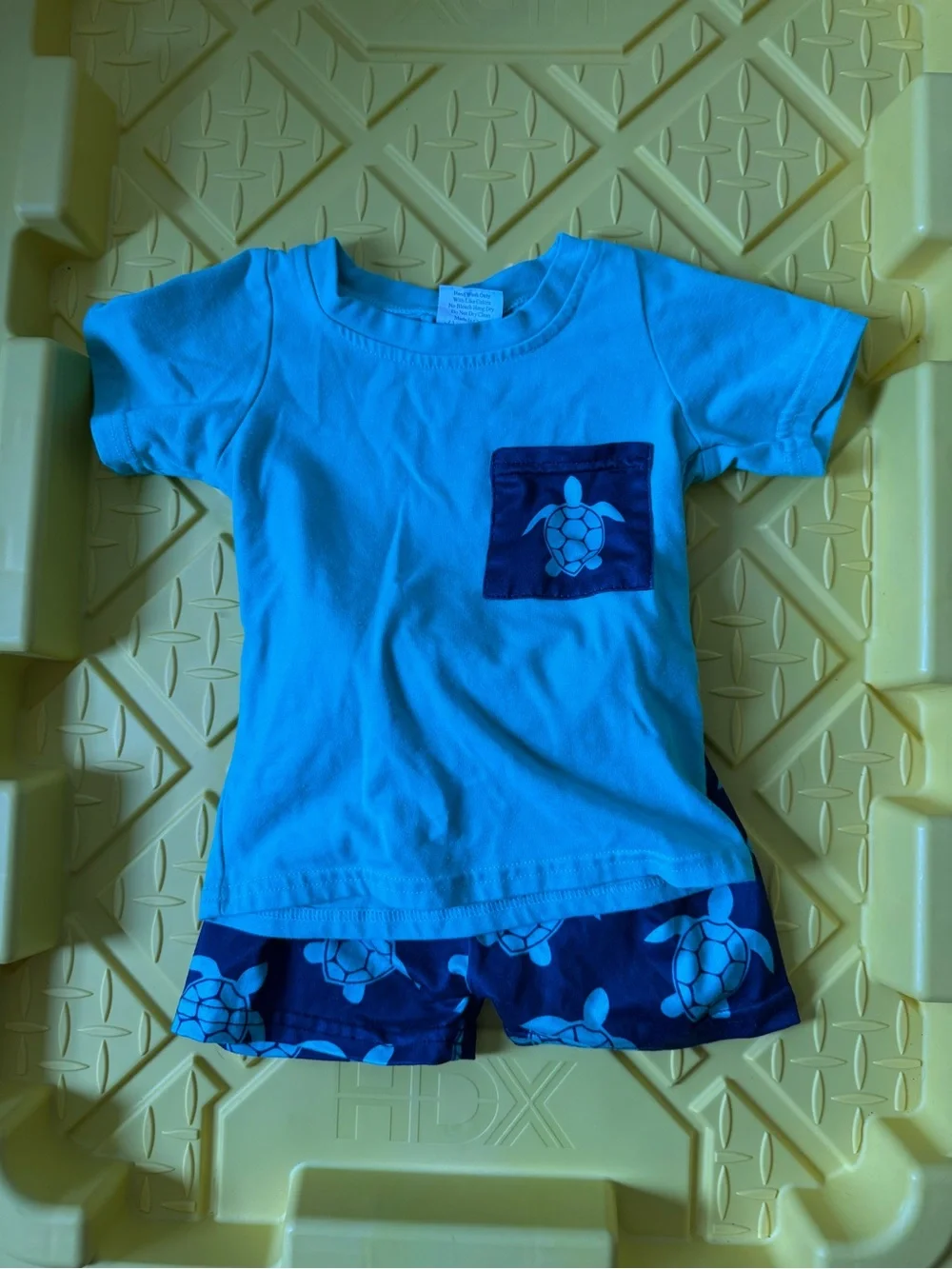 Kids Blue Sea Turtle- Short Sleeve Top & Shorts